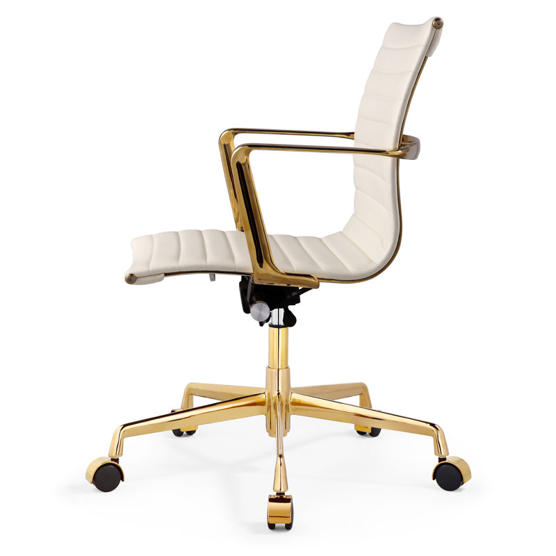 Meelano Aniline Leather Office Chair & Reviews Wayfair